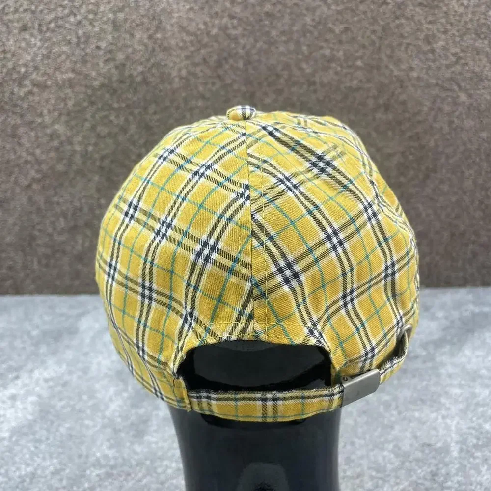 REASON YELLOW CHECKERED CAP BASEBALL TARTAN HAT Y2K - Picture 5 of 7